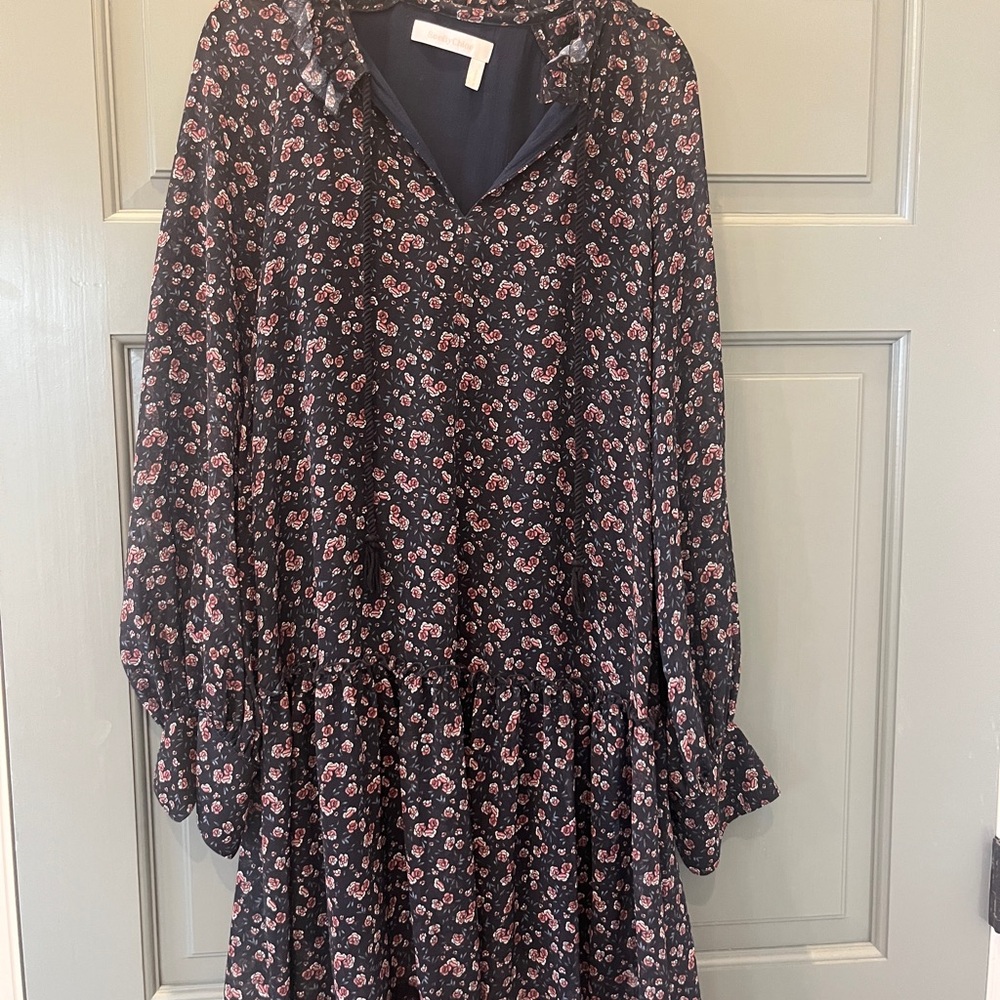 See By Chloe Floral Dress - Navy and Pink
